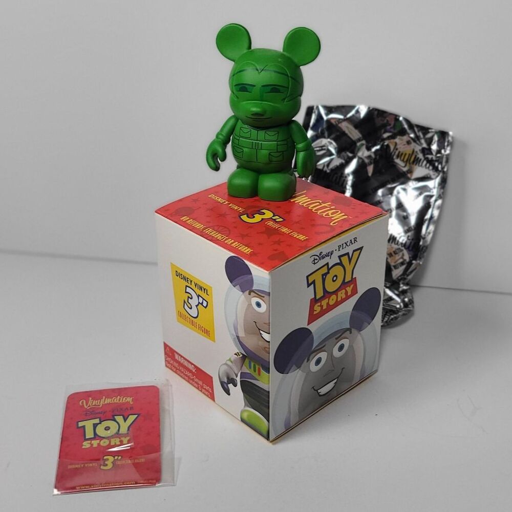 DISNEY VINYLMATION 3" Park Set 1 Toy Story Army Man Men Green with Card and box
